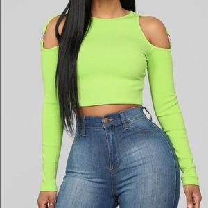 Lime green crop top